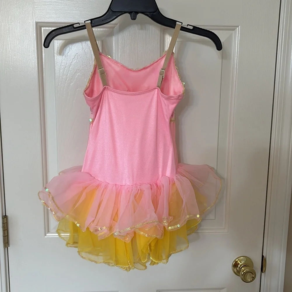 Pink and Yellow Floral Child Ballet Princess Costume